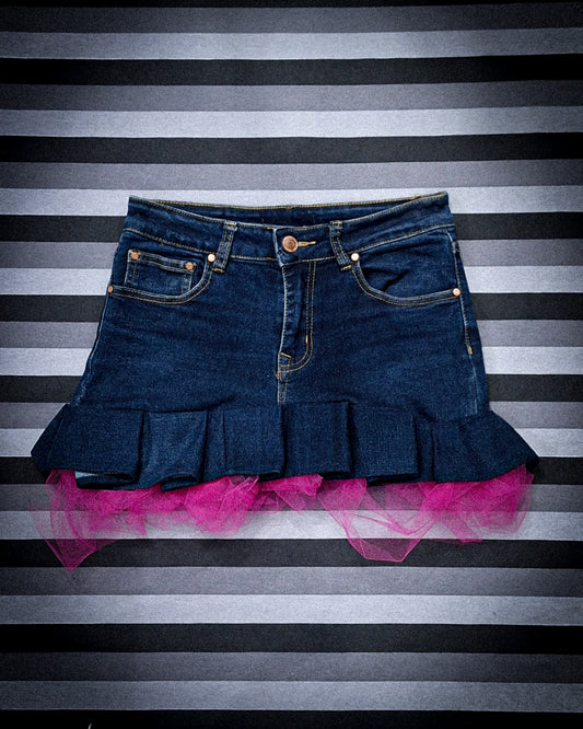 falda con tul rosa