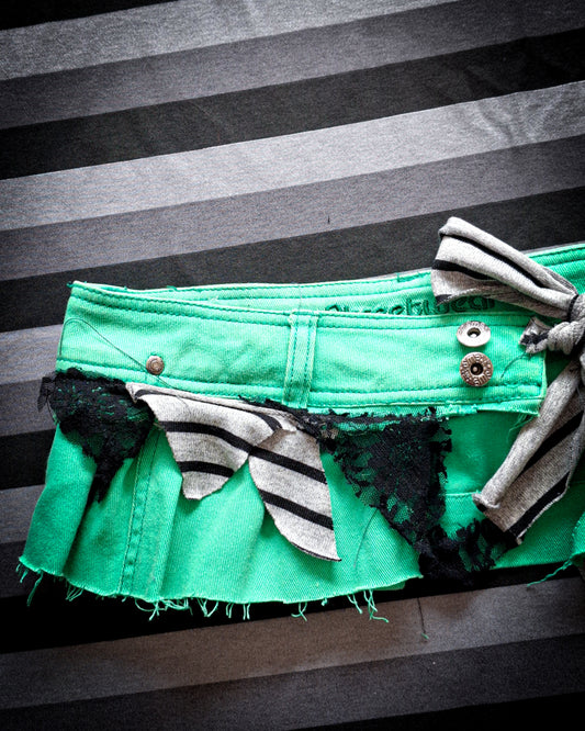 sobrefalda retazos verde
